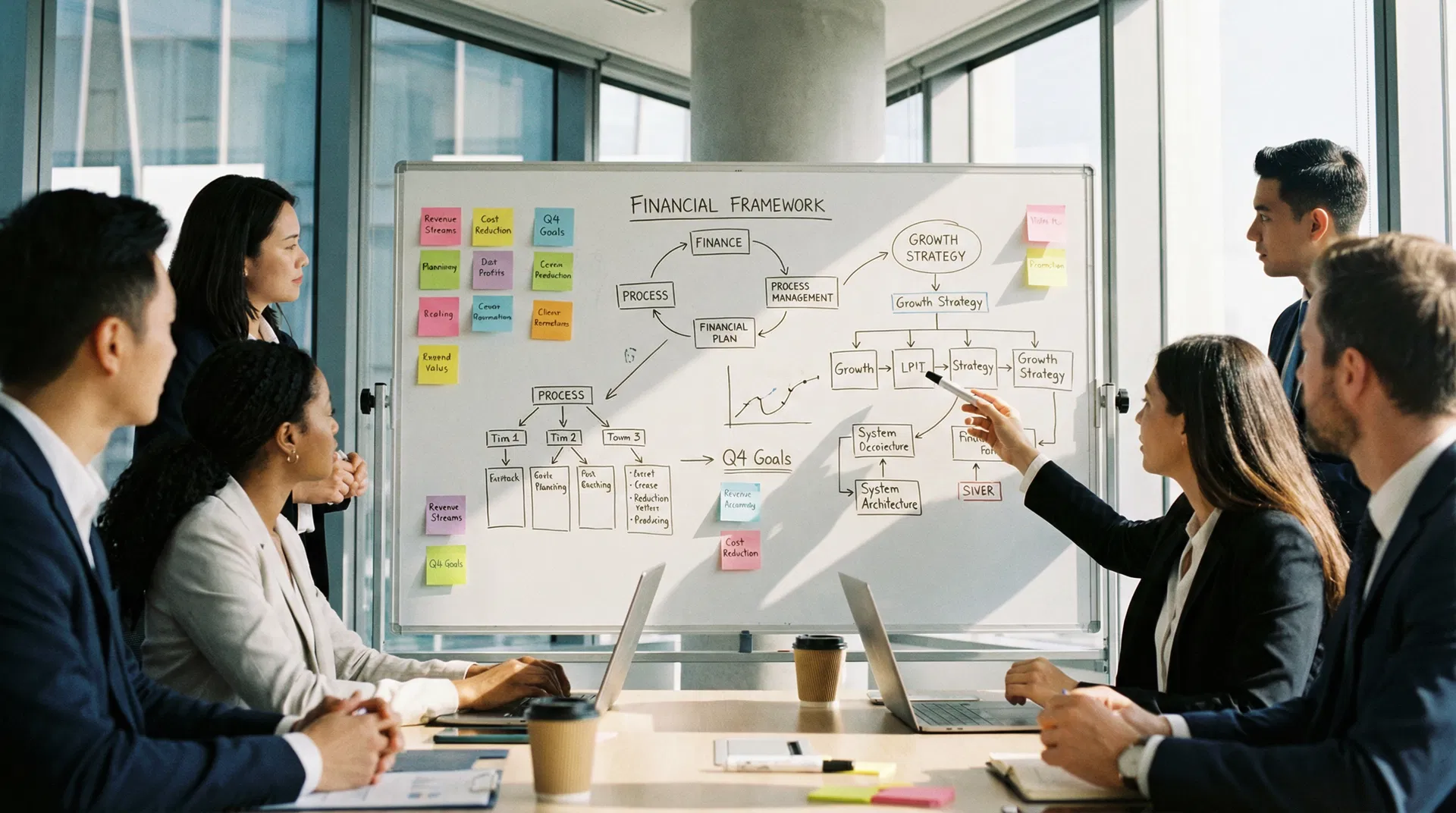 Strategic planning session with financial framework